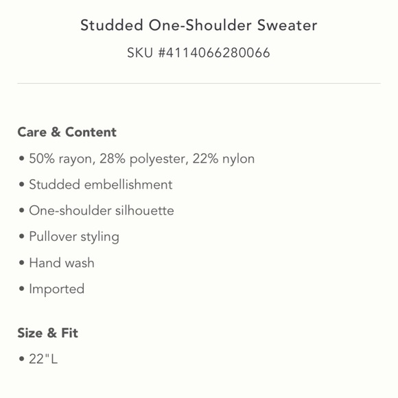 Anthropologie NWT Studded One-Shoulder Sweater With Pearls Size M. - Picture 4 of 5